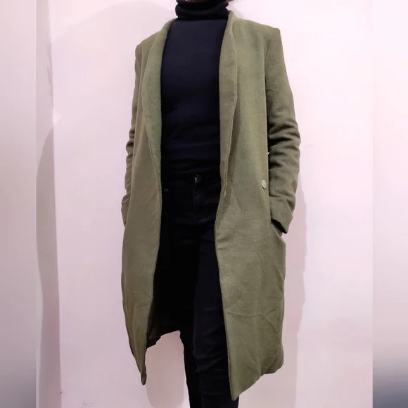 🌈Dresses Fashion olive Green Onto Better Things Overcoat - Picture 3 of 8
